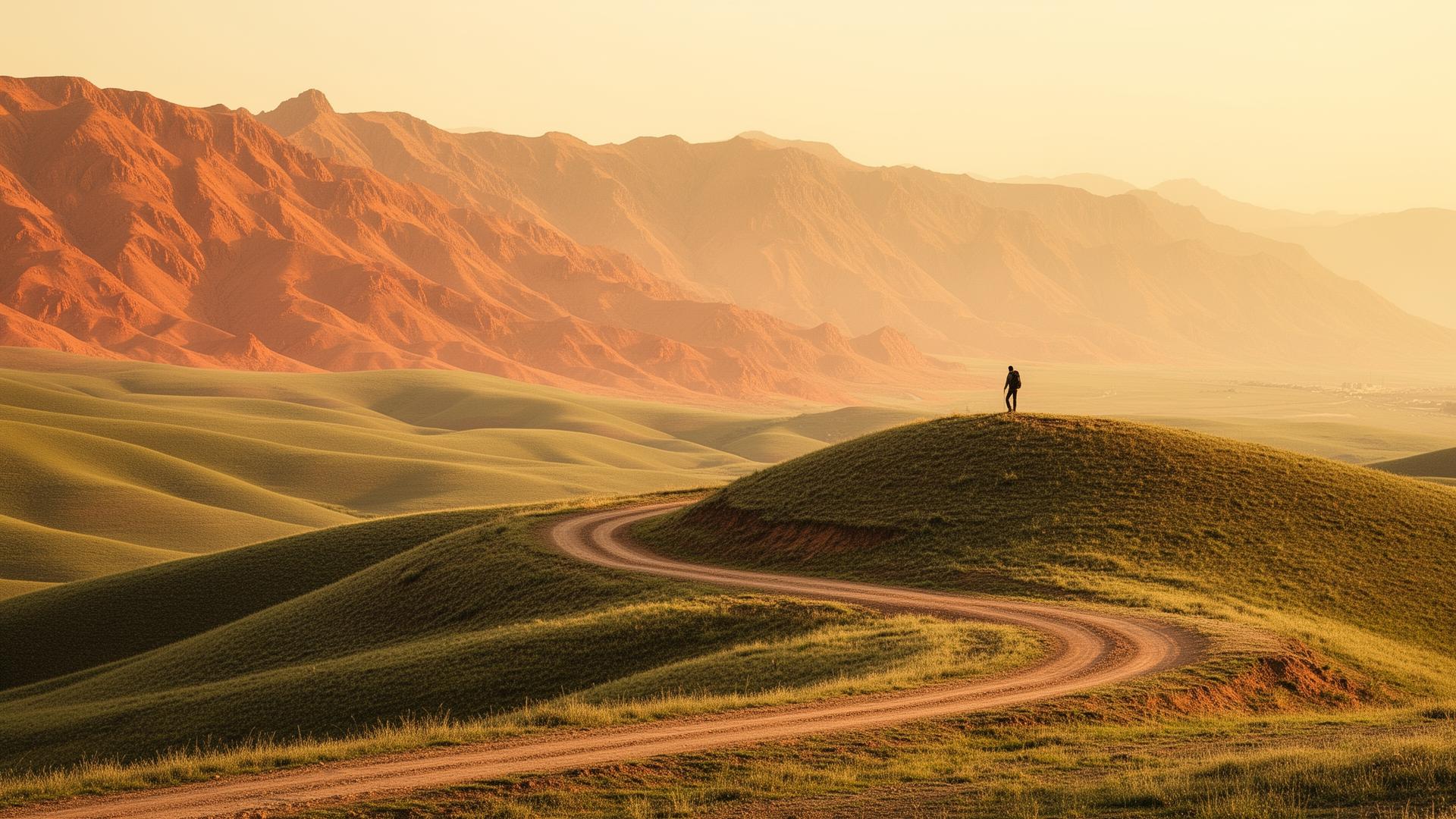 Sweeping landscape at golden hour